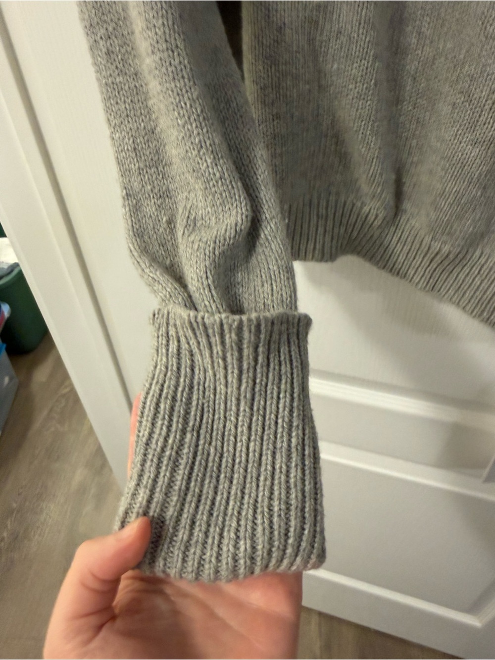 Free People OTS Chunky Knit Sweater Grey XS neutral minimalist cottage coastal - Picture 12 of 14